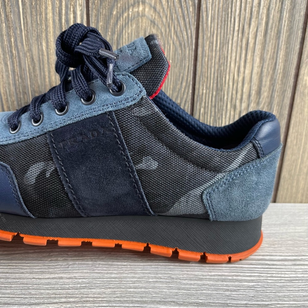 PRADA Women’s Designer Suede Nylon Camouflage Camo Sneakers Casual Shoes Sz:37.5 - Picture 5 of 16